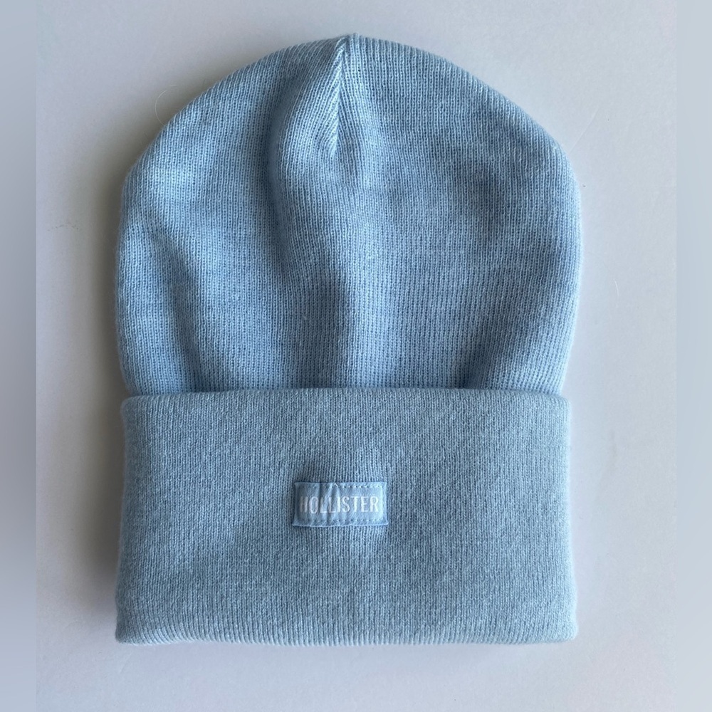 Hollister Blue Winter Cuffed Hat Gorpcore Sledding Skiing Thick Warm